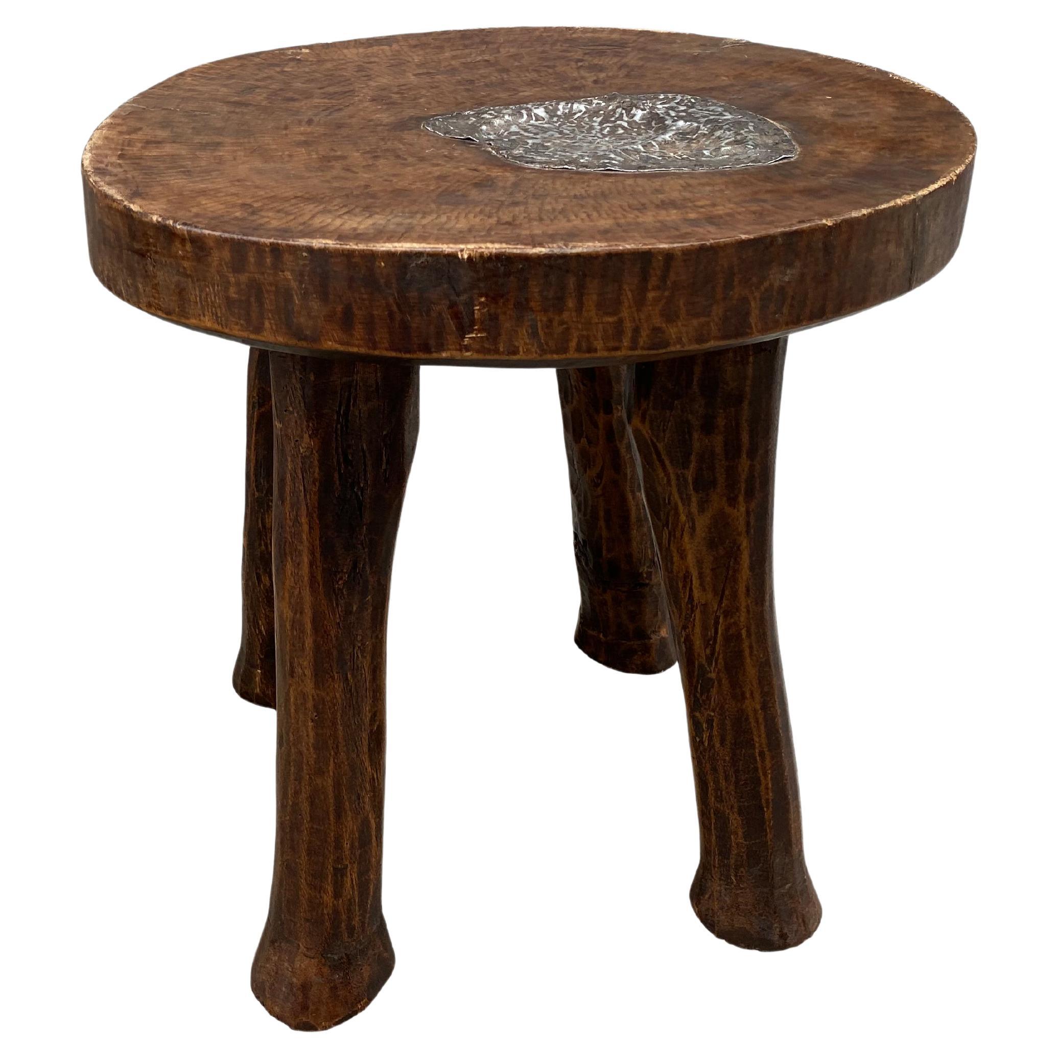 Andrianna Shamaris Antique African Mahogany Wood Sculptural Side Table