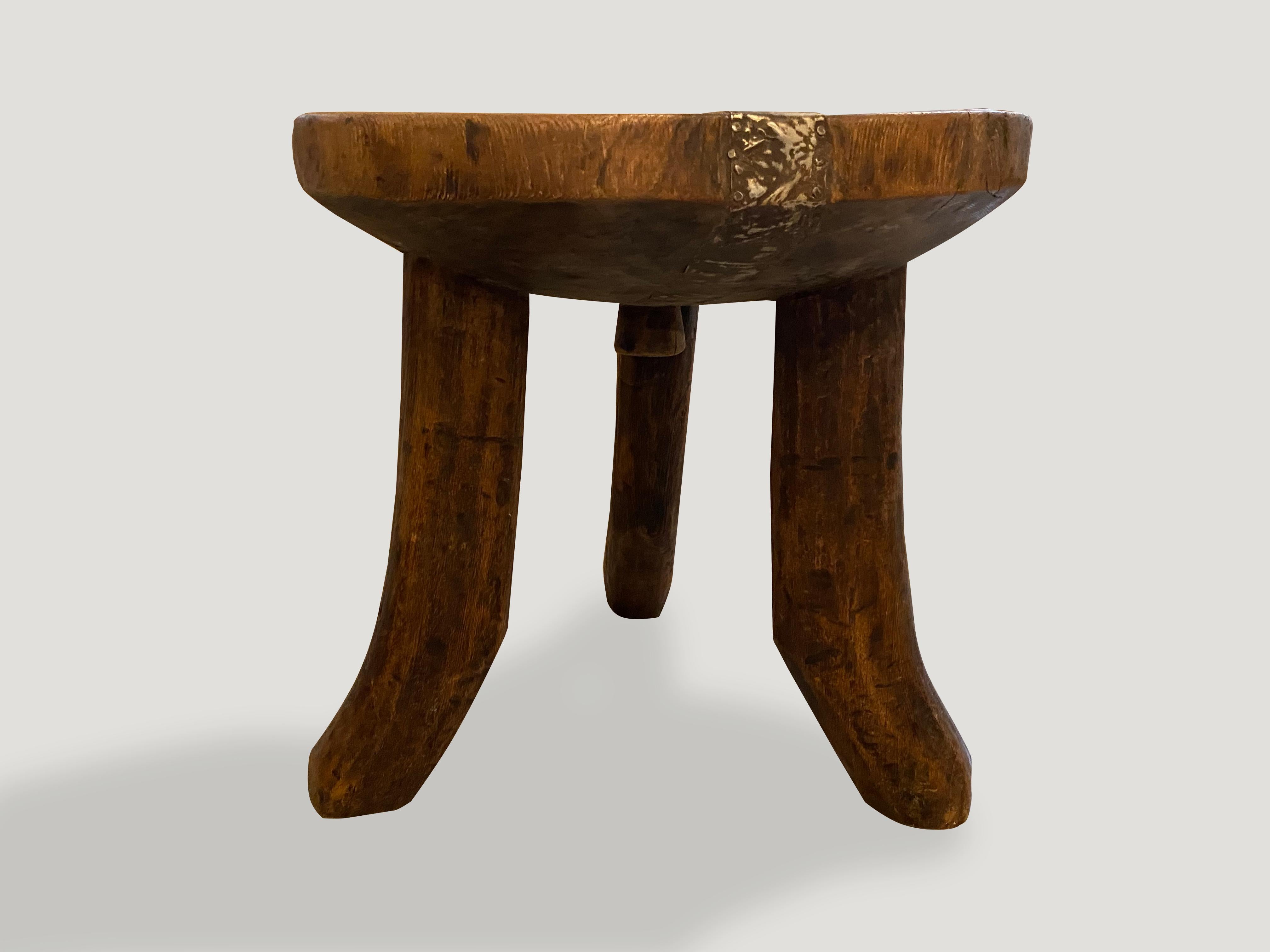 Andrianna Shamaris Antique African Mahogany Wood Sculptural Side Table or Bowl In Excellent Condition In New York, NY