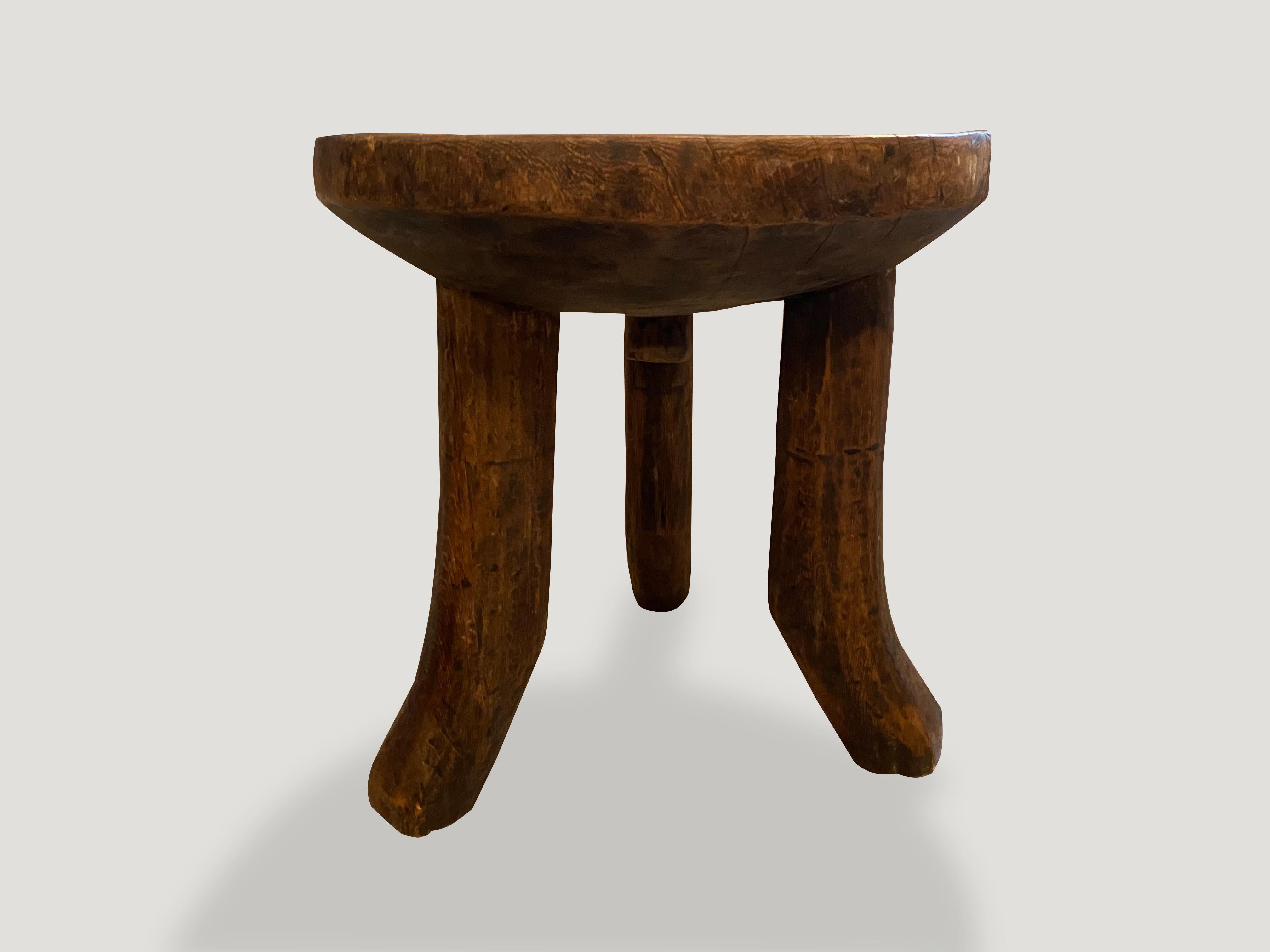 20th Century Andrianna Shamaris Antique African Mahogany Wood Sculptural Side Table or Bowl