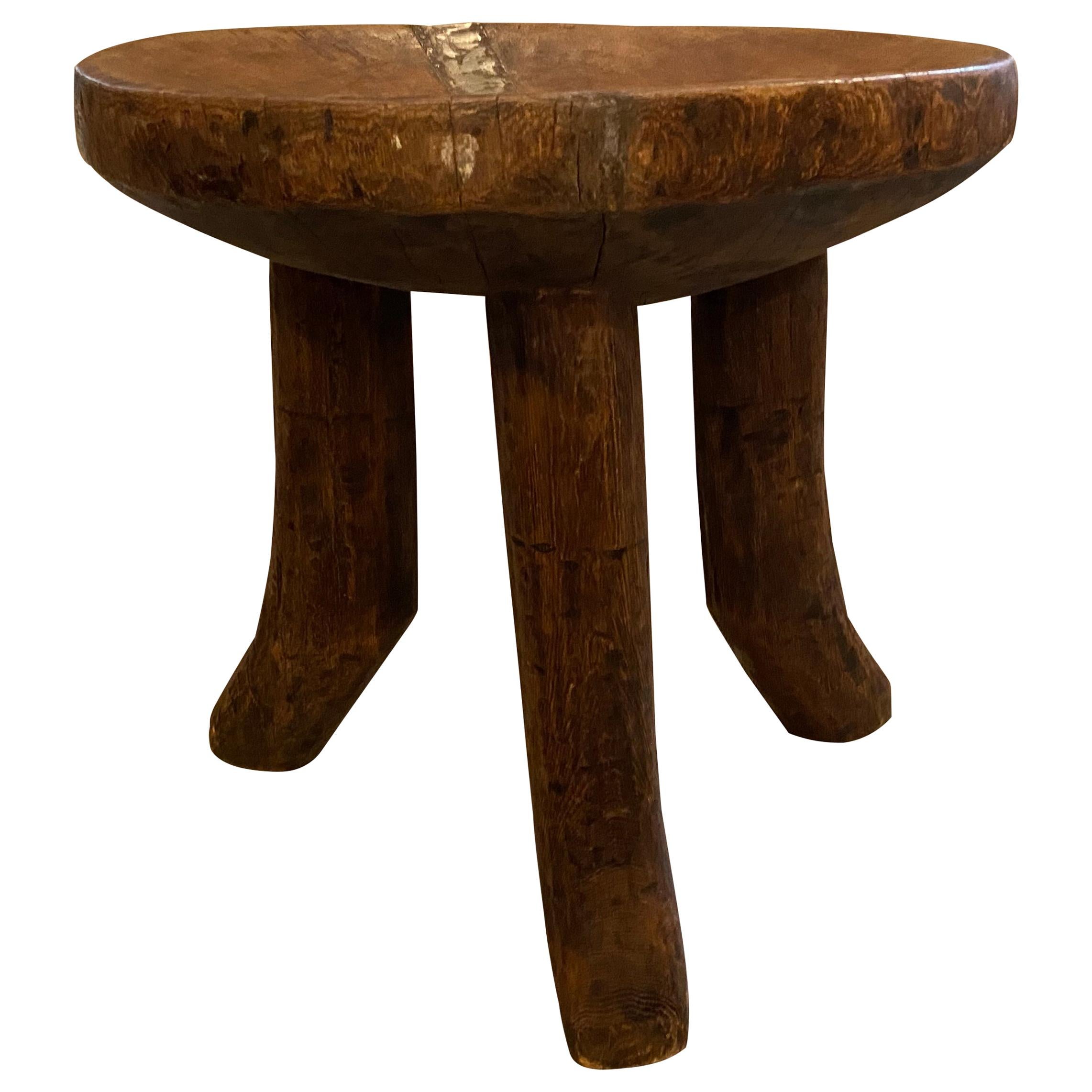 Andrianna Shamaris Antique African Mahogany Wood Sculptural Side Table or Bowl