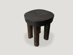 Andrianna Shamaris Antique African Mahogany Wood Stool or Side Table
