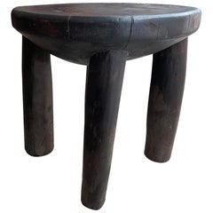 Andrianna Shamaris Antique African Mahogany Wood Stool or Side Table