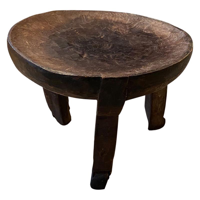 Andrianna Shamaris Antique African Mahogany Wood Stool or Side Table