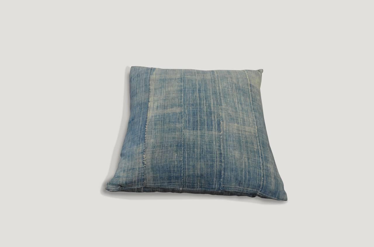 Beautiful 19th century indigo textiles from Africa, made into fabulous pillows. Antique textile on both sides with concealed zipper. Inserts included. Large collection available. All unique.

Andrianna Shamaris. The Leader In Modern Organic