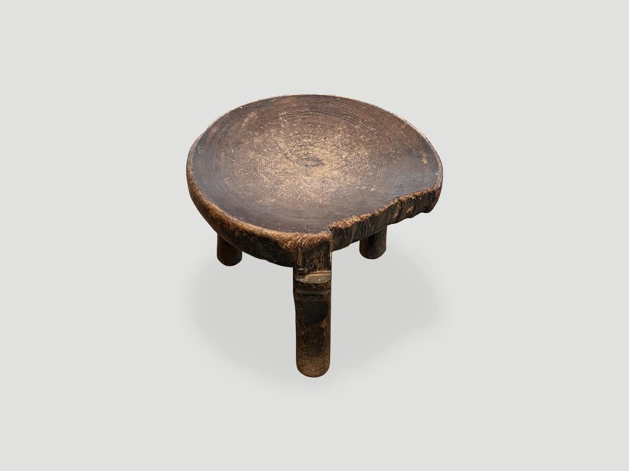 Primitive Andrianna Shamaris Antique African Side Table For Sale