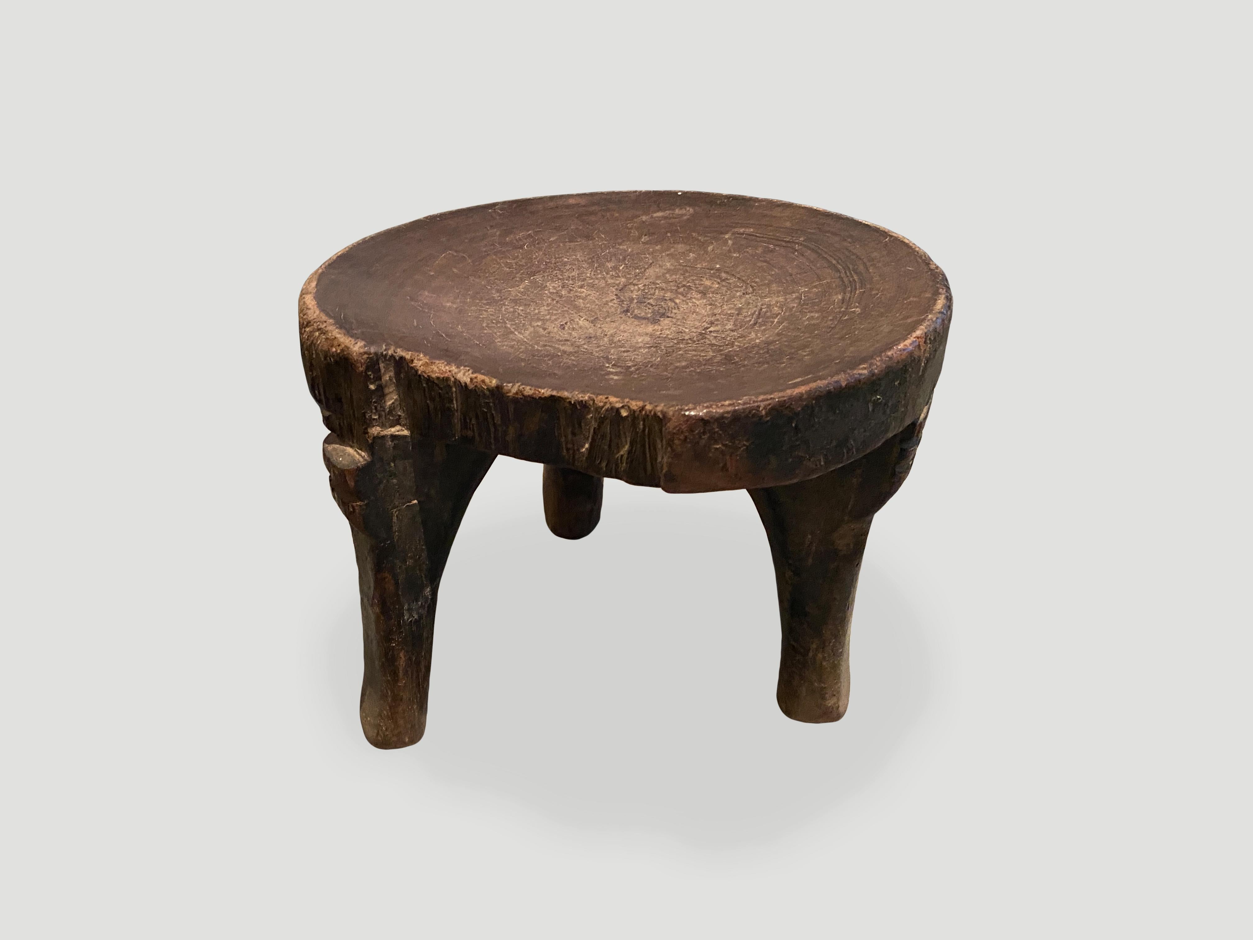 Andrianna Shamaris Antique African Side Table In Excellent Condition For Sale In New York, NY