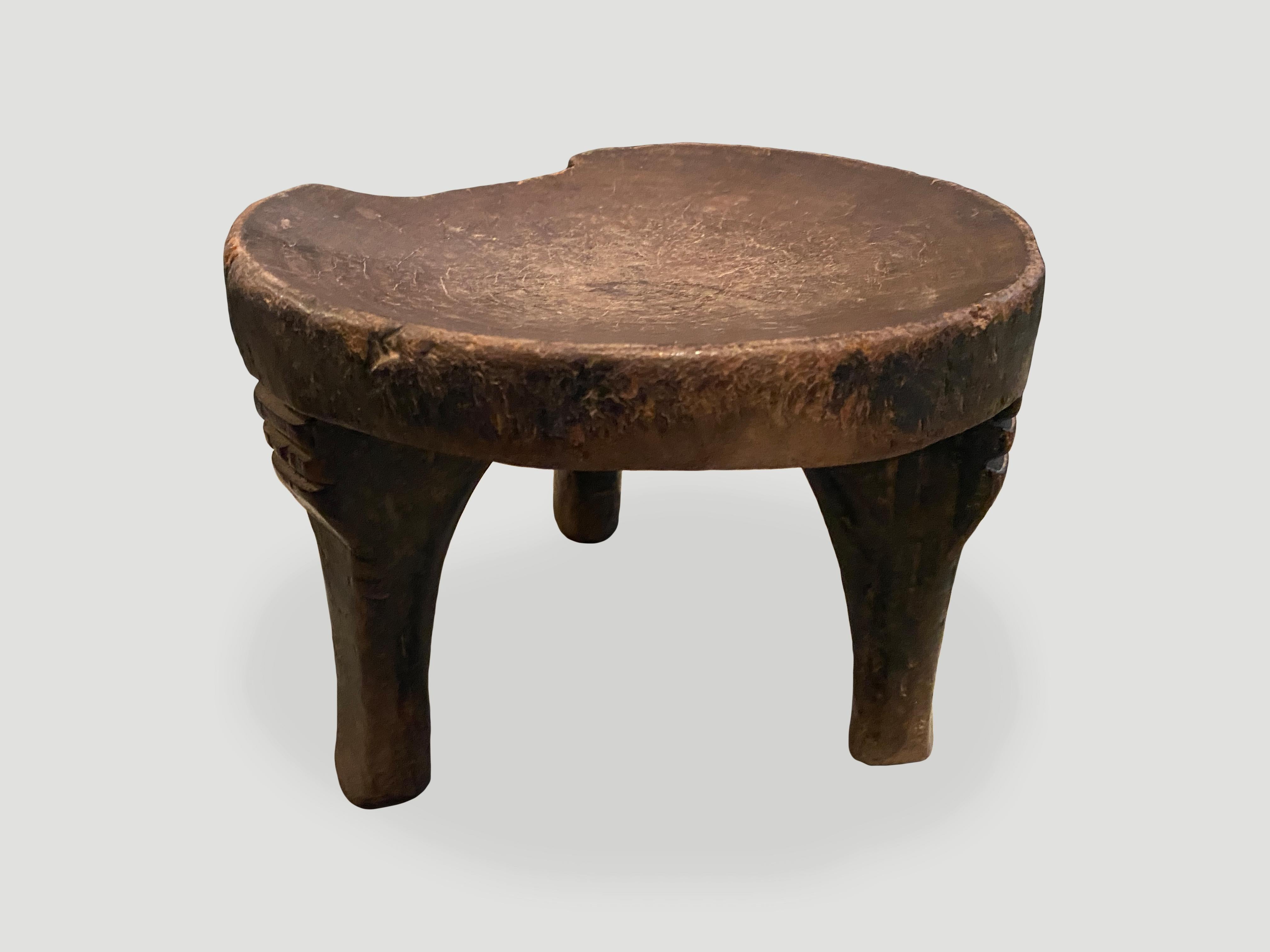 Wood Andrianna Shamaris Antique African Side Table For Sale