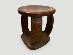 Andrianna Shamaris Antique African Side Table or Pedestal