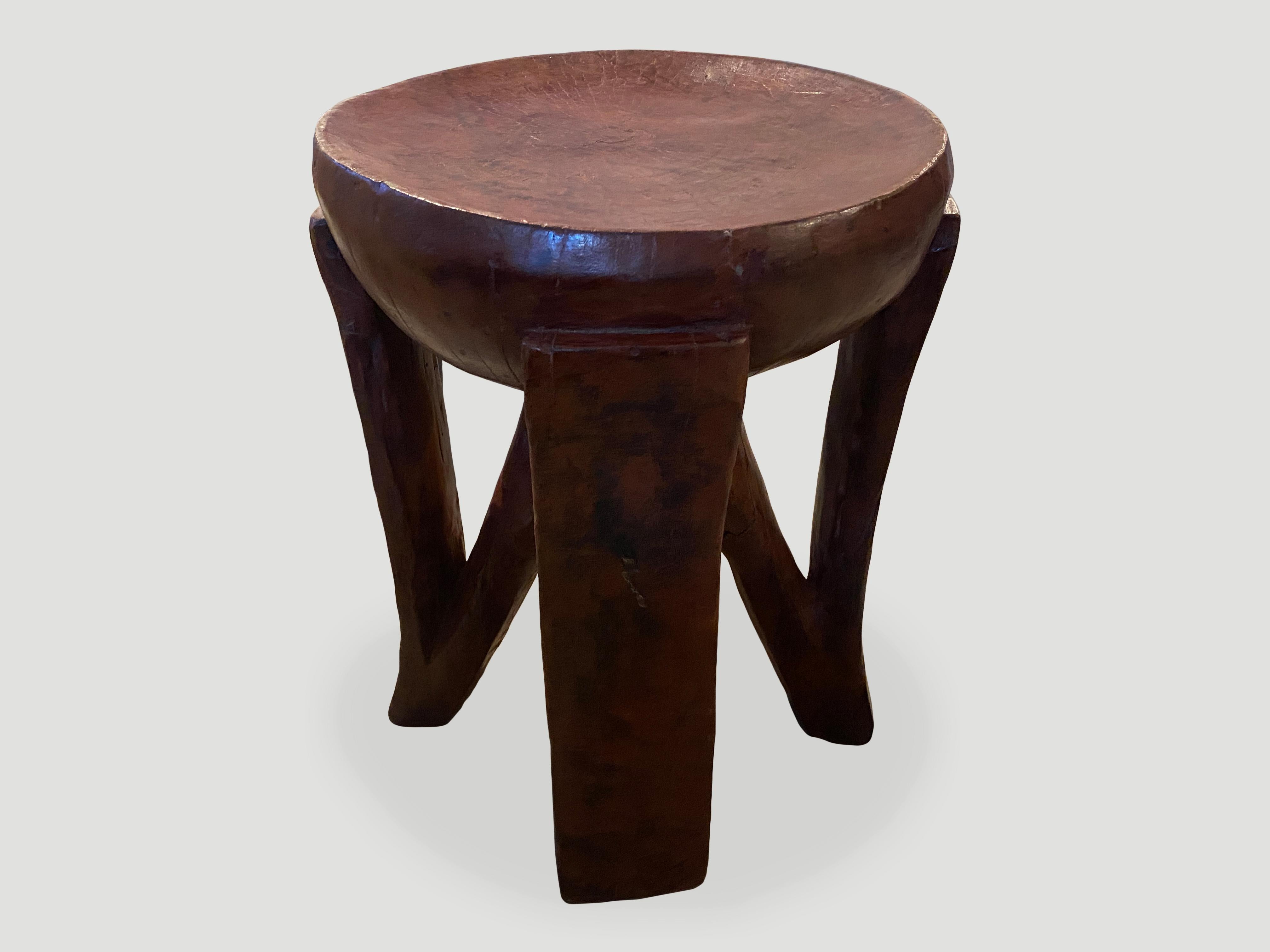 Ivorian Andrianna Shamaris Antique African Side Table or Stool