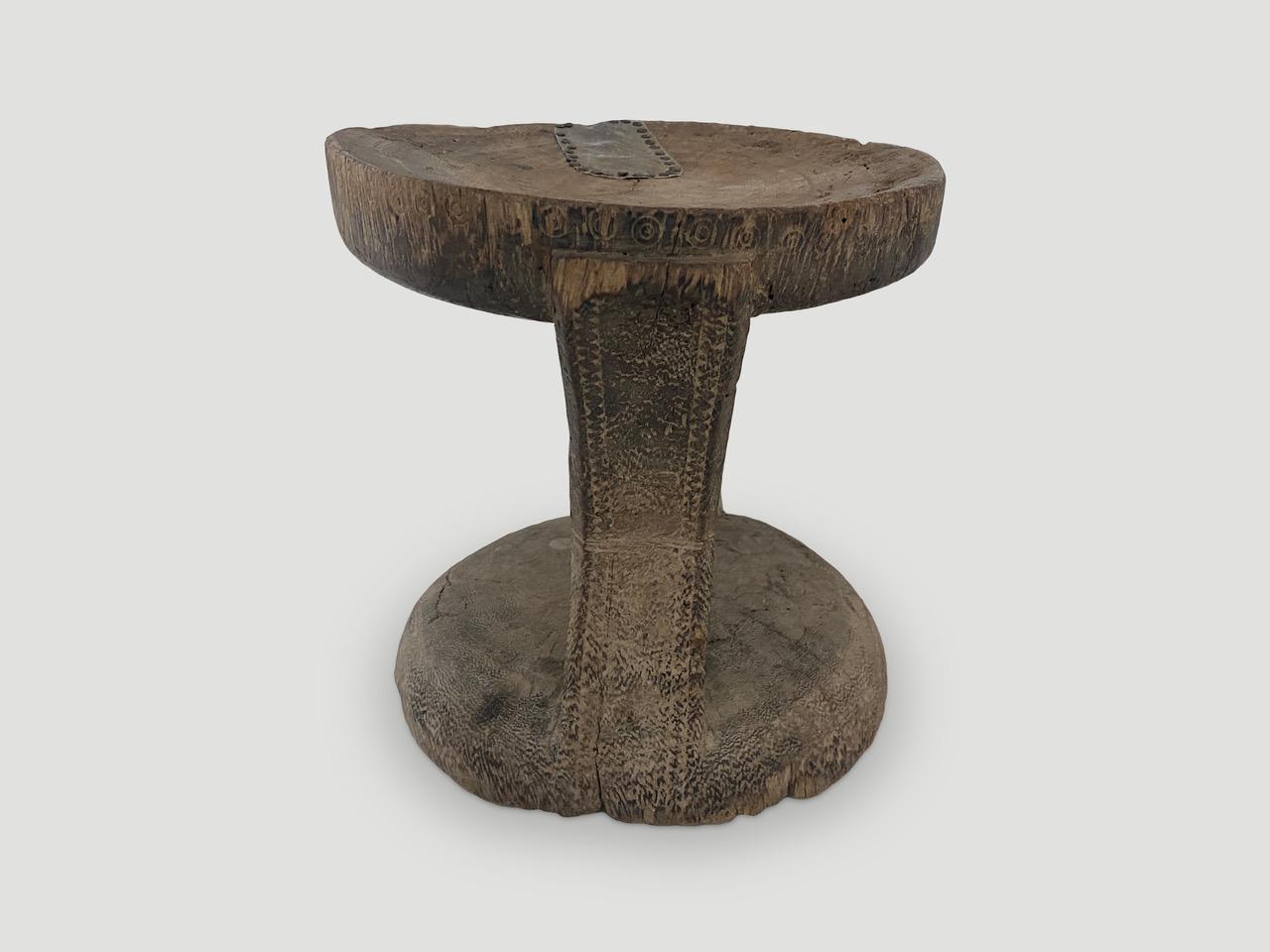 Andrianna Shamaris Antique African Side Table or Stool In Excellent Condition In New York, NY