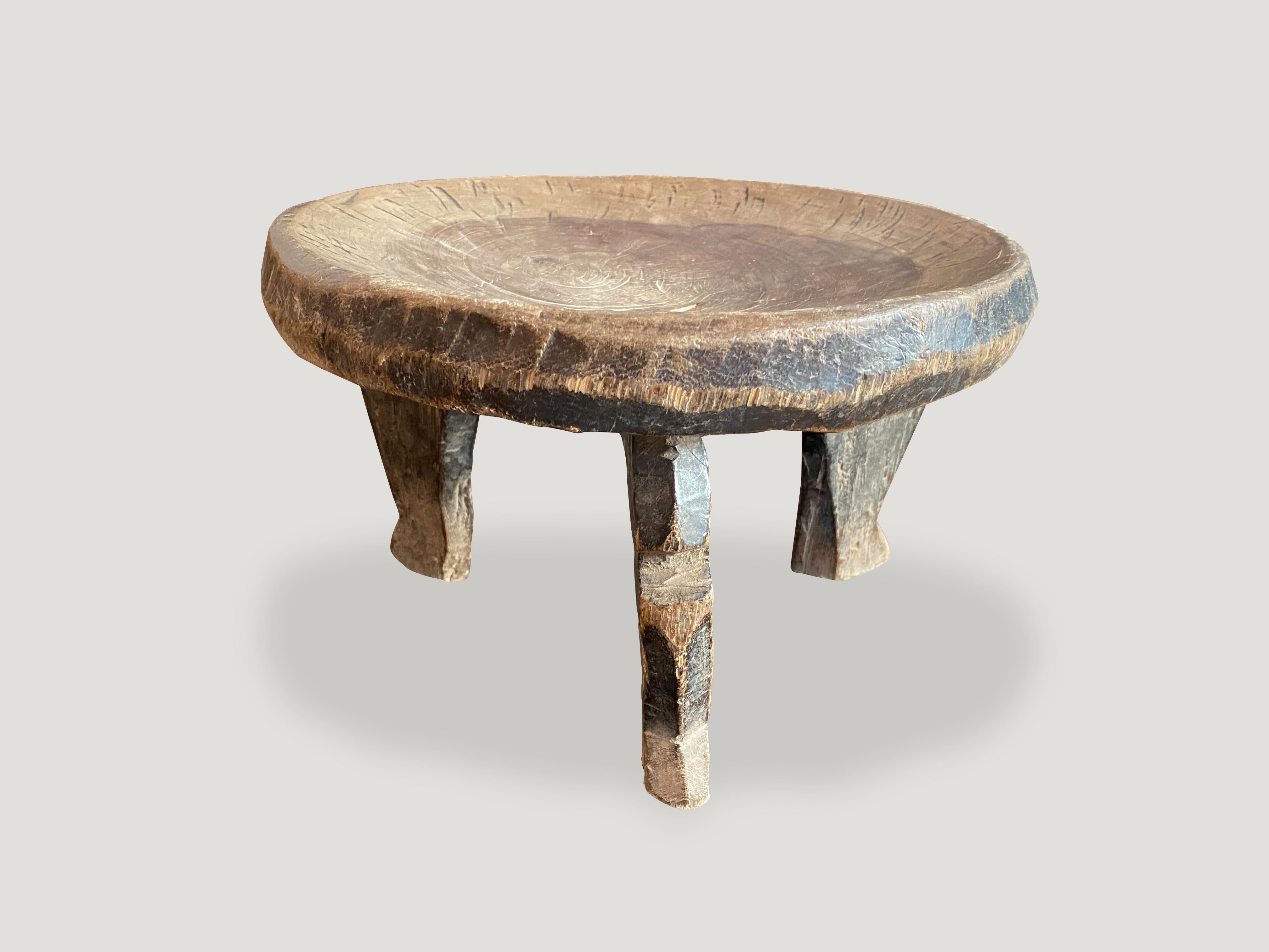 Tribal Andrianna Shamaris Antique African Side Table, Stool or Bowl