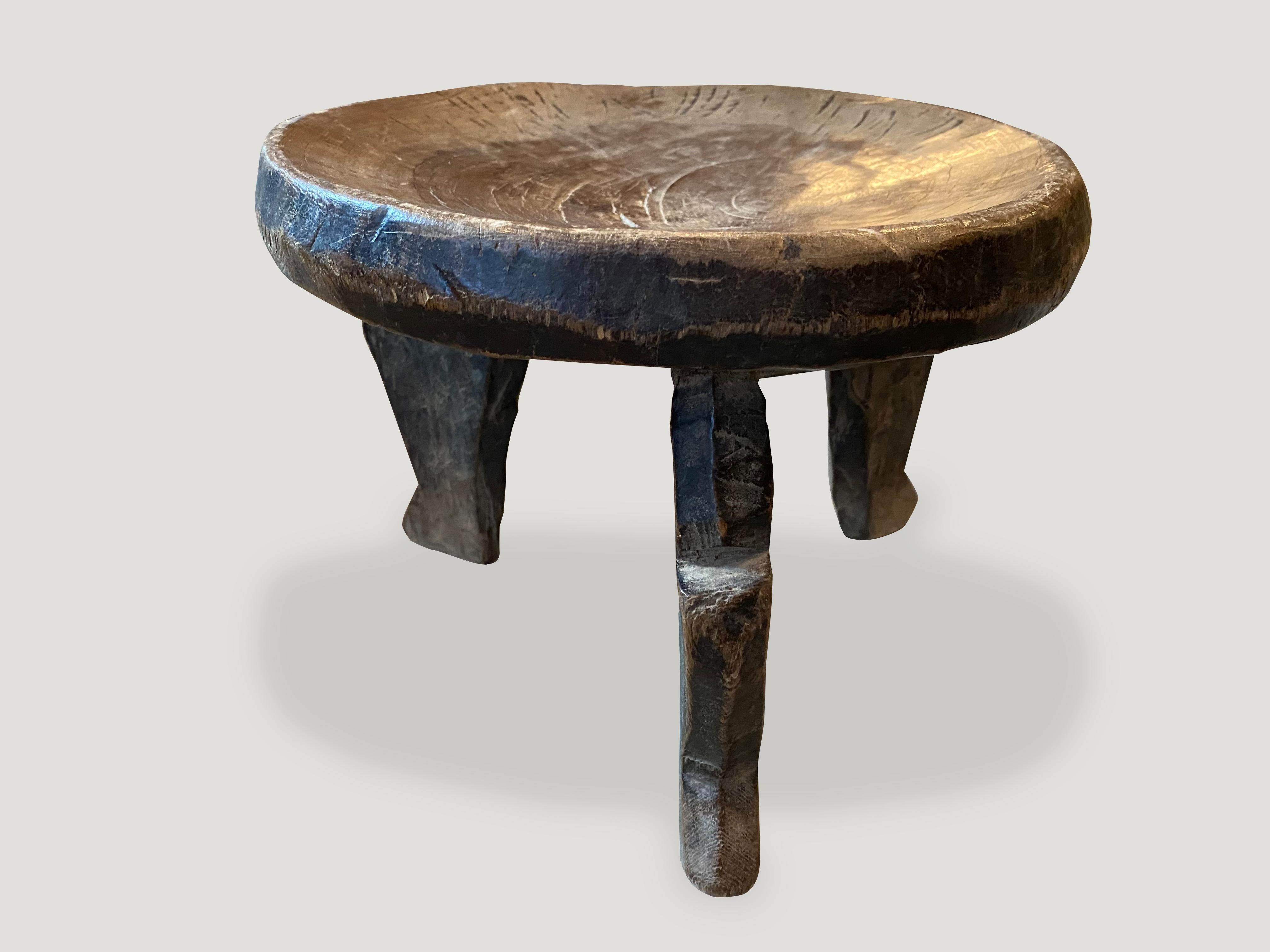 Mid-20th Century Andrianna Shamaris Antique African Side Table, Stool or Bowl
