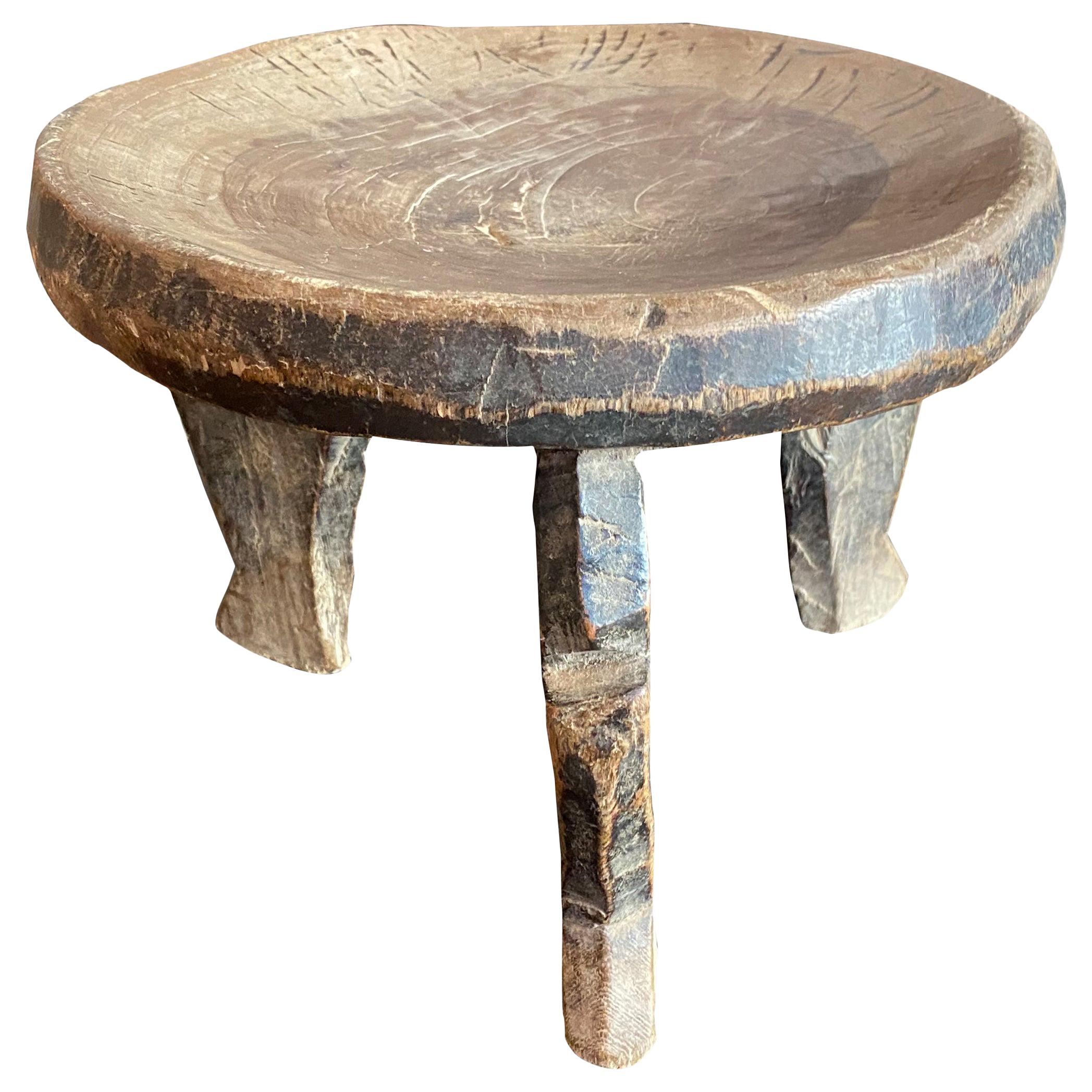 Andrianna Shamaris Antique African Side Table, Stool or Bowl