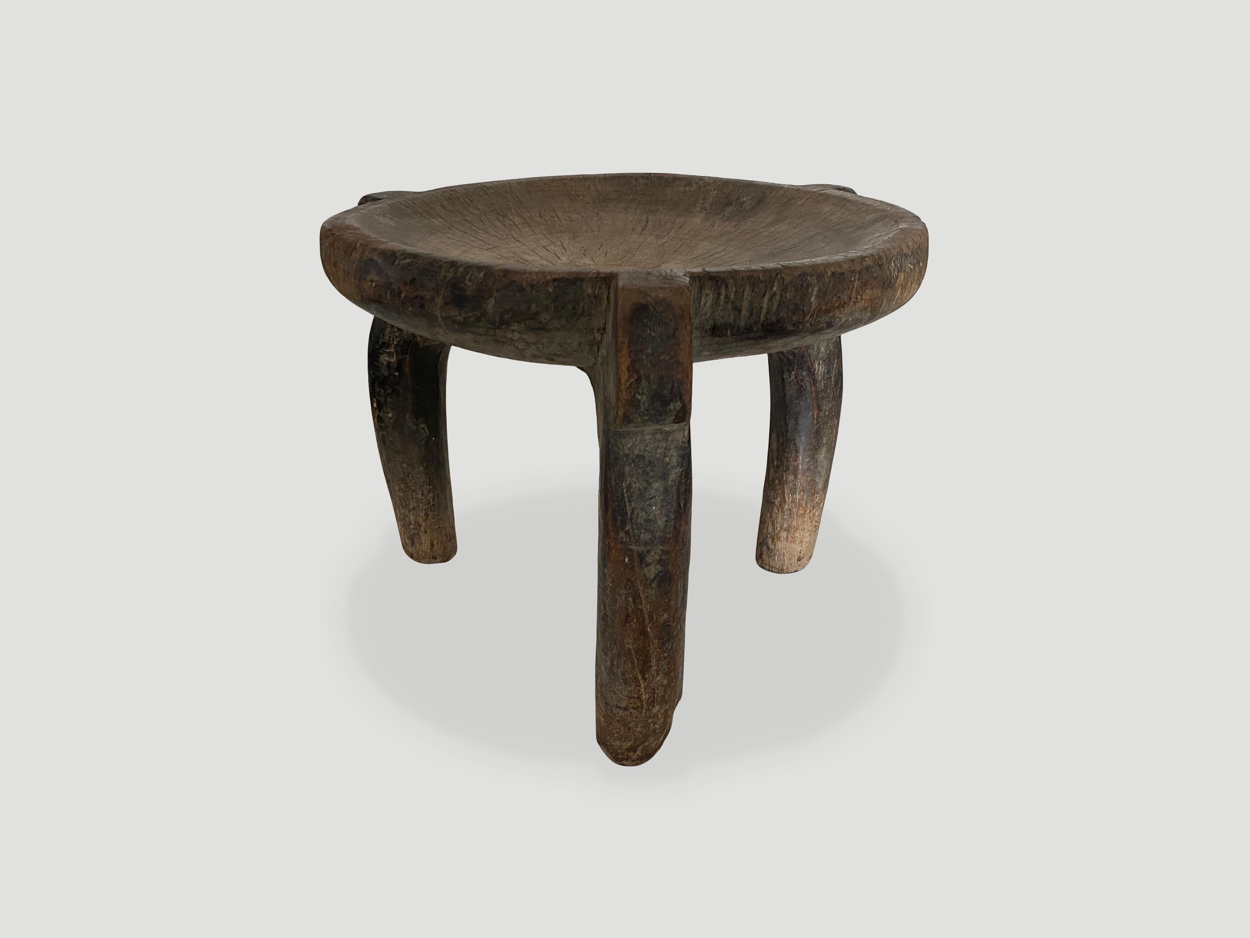 Andrianna Shamaris Antique African Stool, Side Table or Bowl In Excellent Condition For Sale In New York, NY