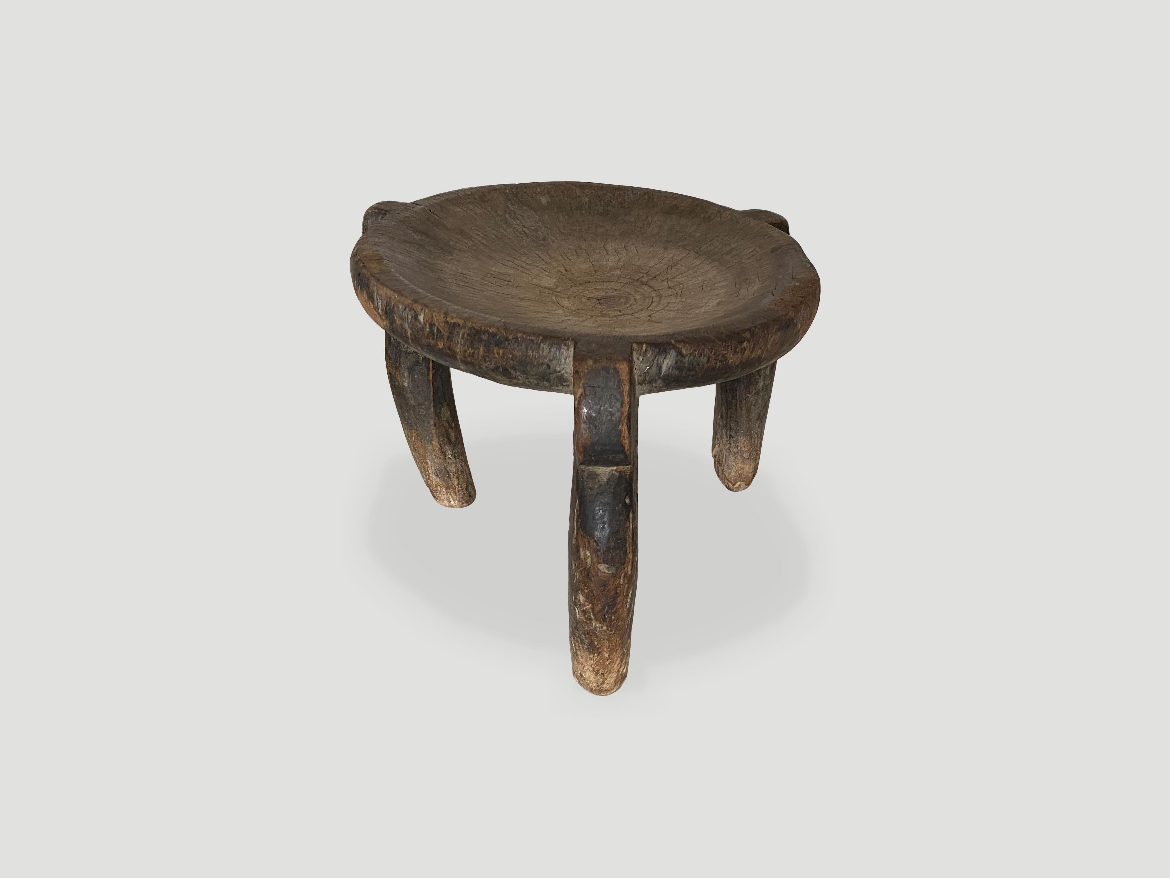 Andrianna Shamaris Antique African Stool, Side Table or Bowl For Sale 1