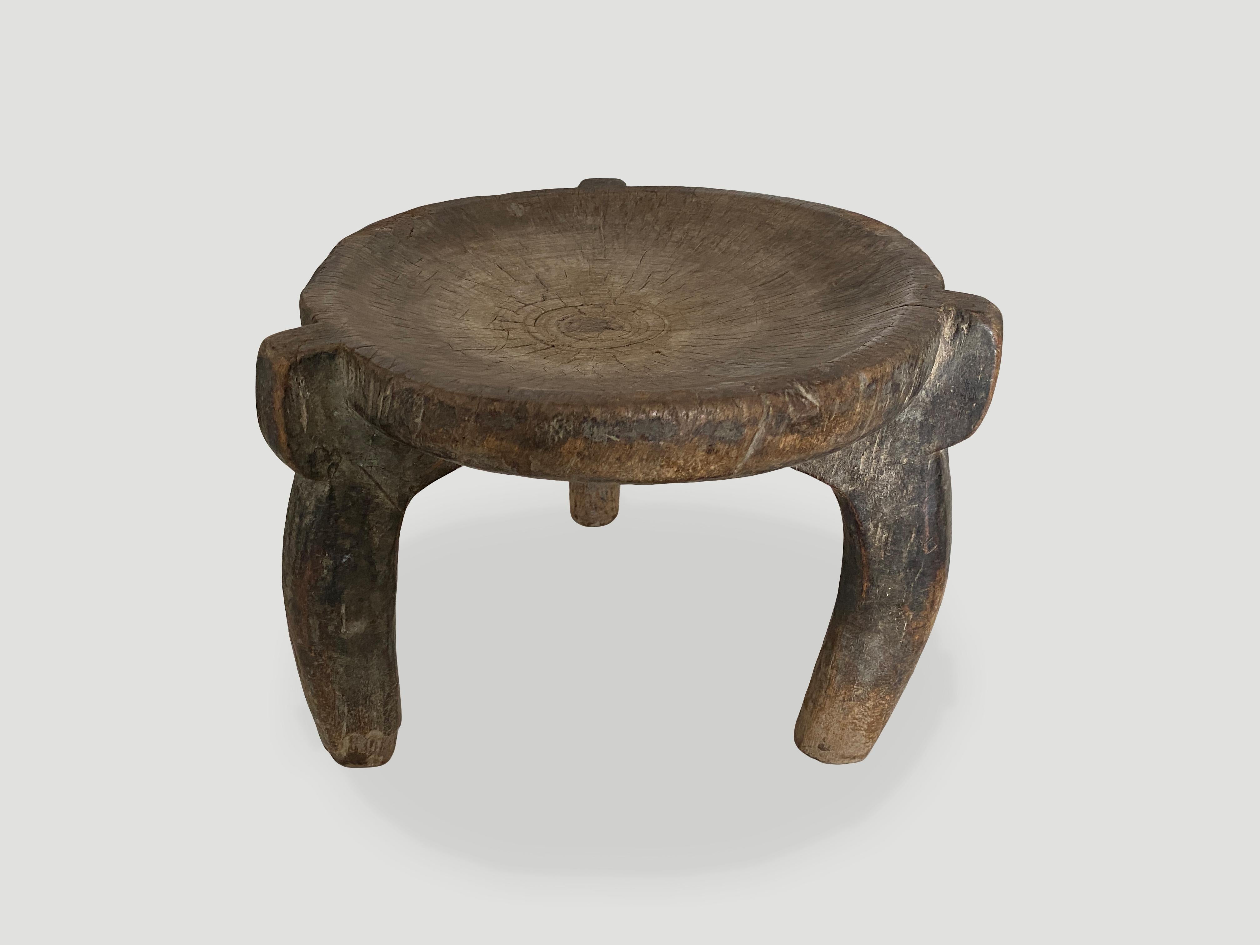 Andrianna Shamaris Antique African Stool, Side Table or Bowl For Sale 2