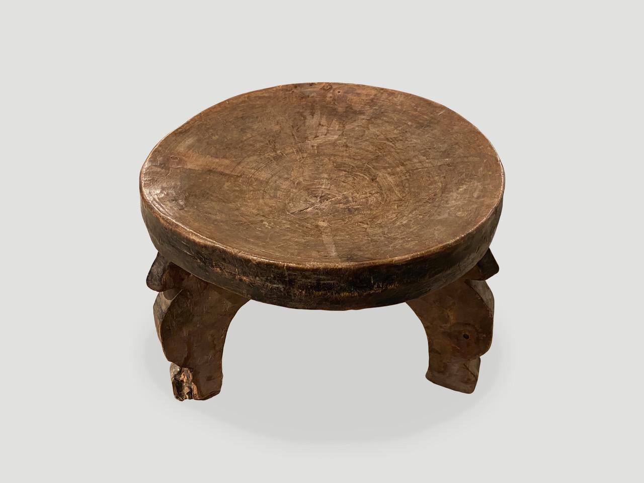 Andrianna Shamaris Antique African Tray Side Table or Bowl In Excellent Condition For Sale In New York, NY