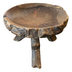 Andrianna Shamaris Antique African Tray Side Table or Bowl