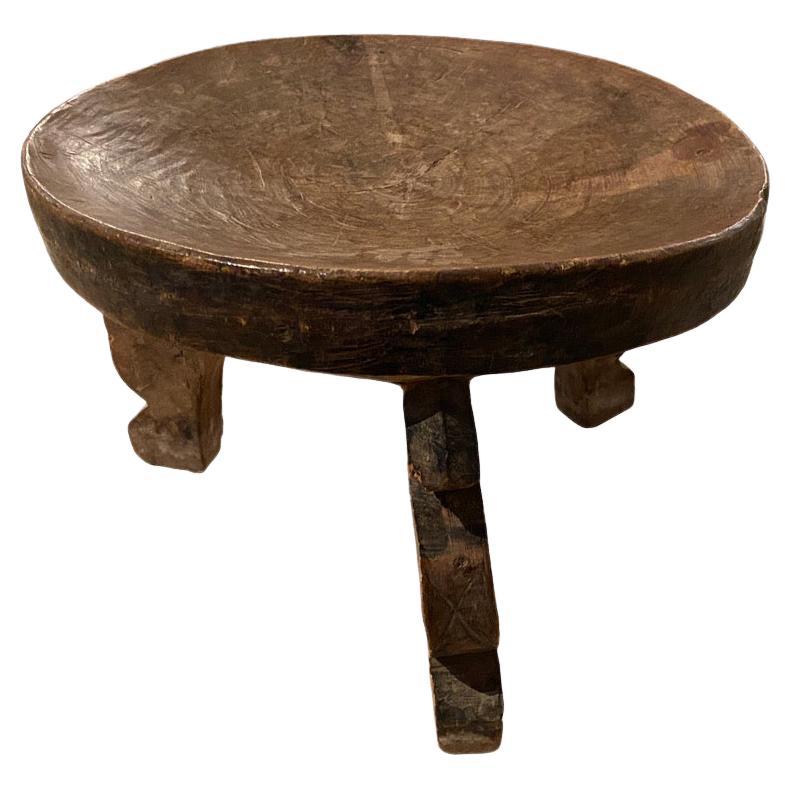 Andrianna Shamaris Antique African Tray Side Table or Bowl For Sale