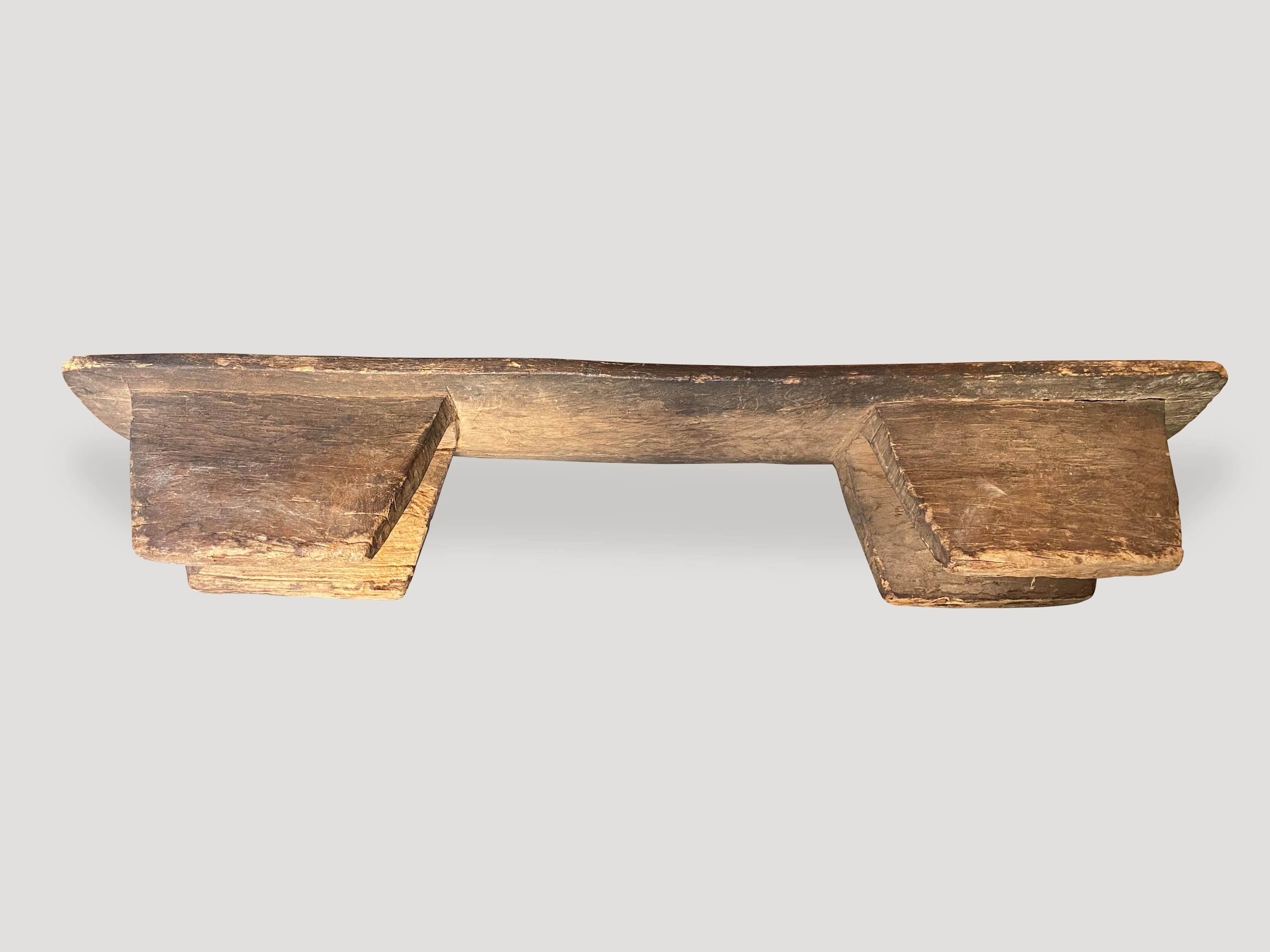 Andrianna Shamaris Antique African Wabi Sabi Wood Bench or Coffee Table In Excellent Condition In New York, NY