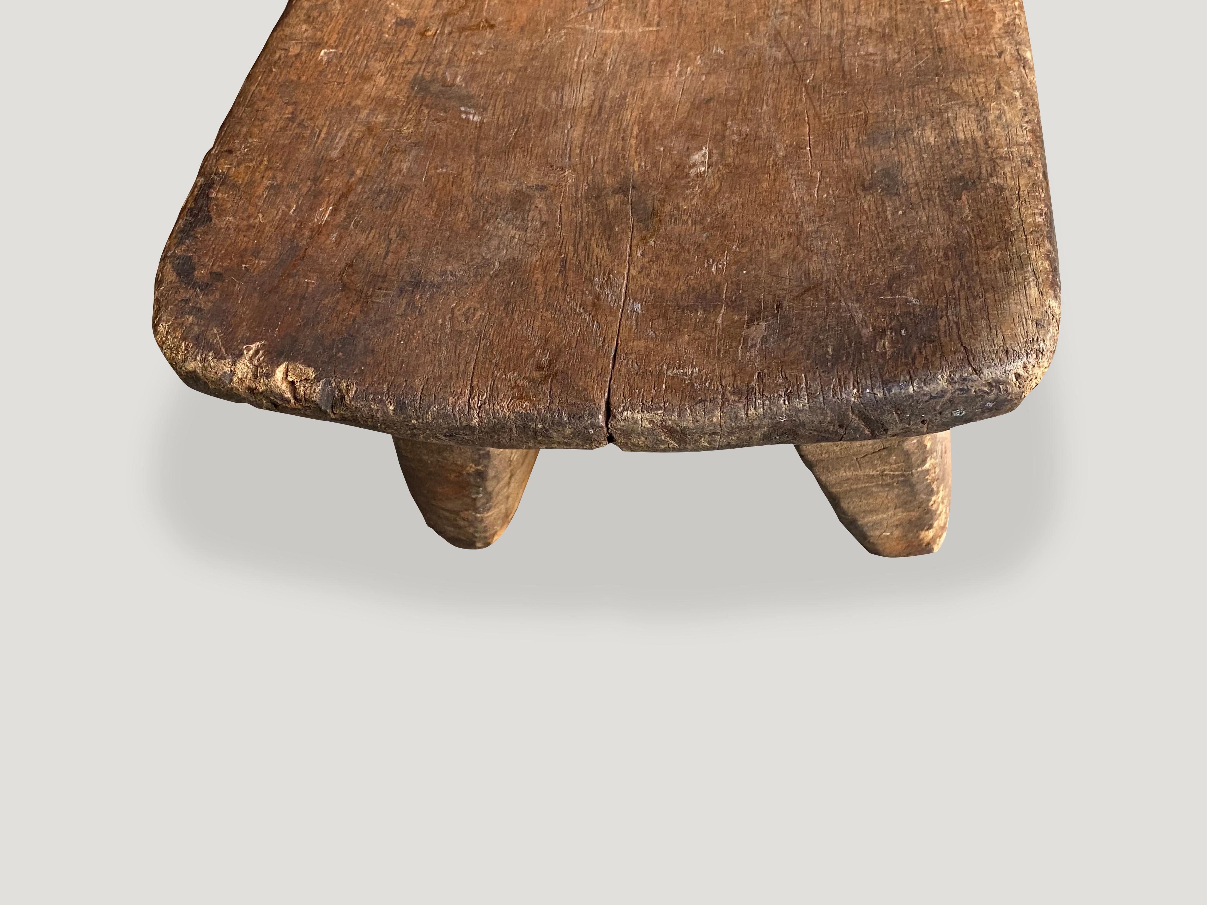 Mid-20th Century Andrianna Shamaris Antique African Wabi Sabi Wood Bench or Coffee Table