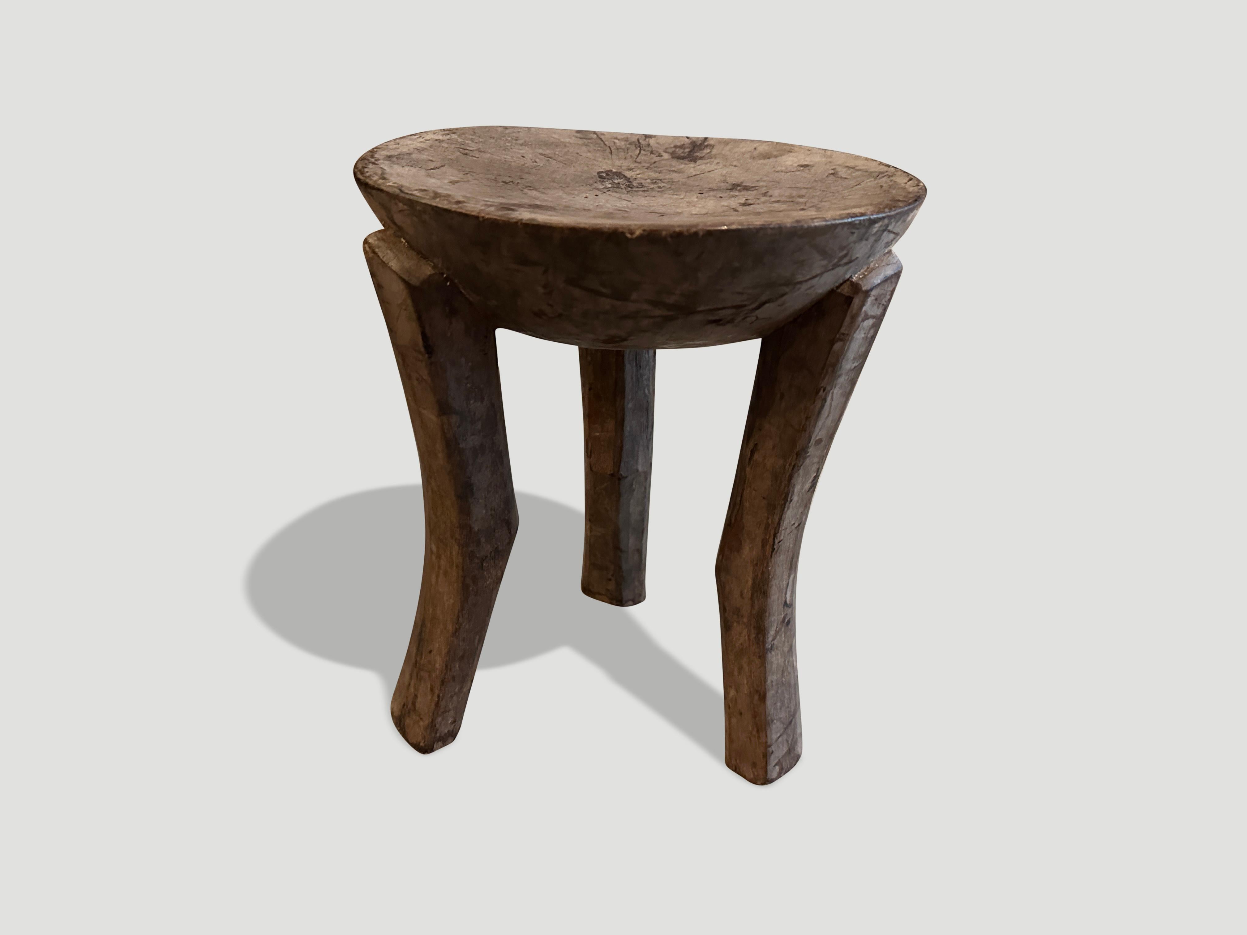 Organic Modern Andrianna Shamaris Antique African Wood Side Table