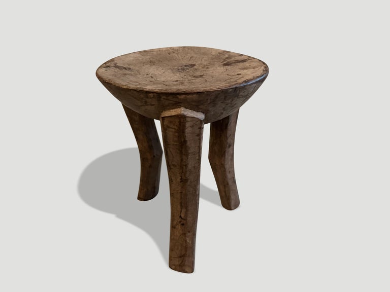 Andrianna Shamaris Antique African Wood Side Table For Sale at 1stDibs