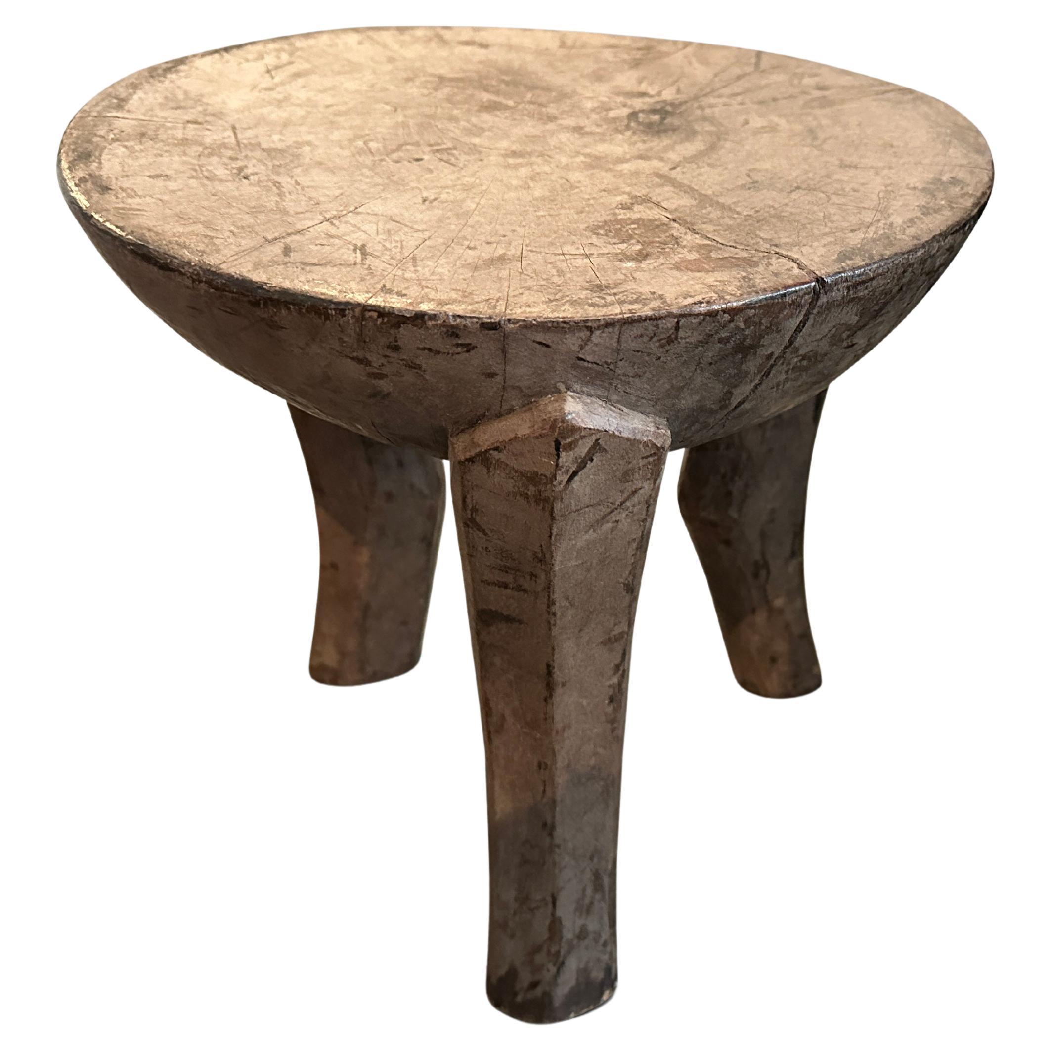 Andrianna Shamaris Antique African Wood Side Table For Sale