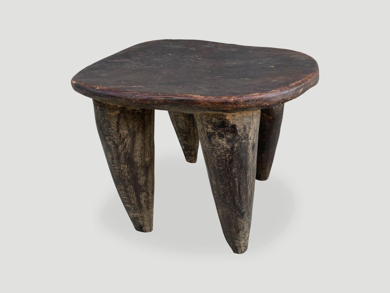 Antique African Wood Stool or Low Side Table In Excellent Condition In New York, NY