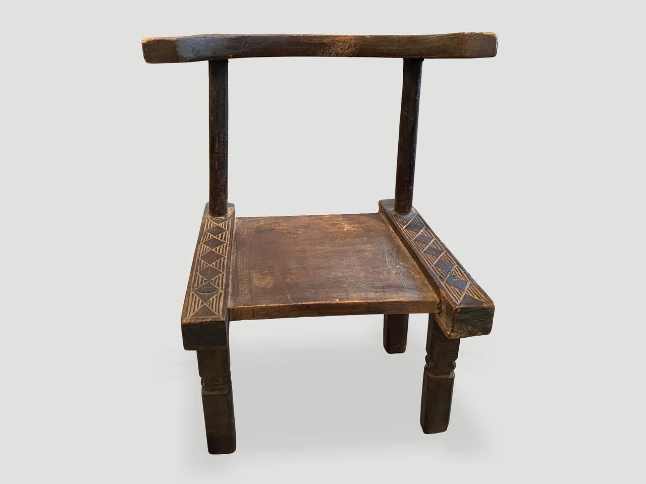 Primitive Antique African Wooden Chair or Side Table For Sale