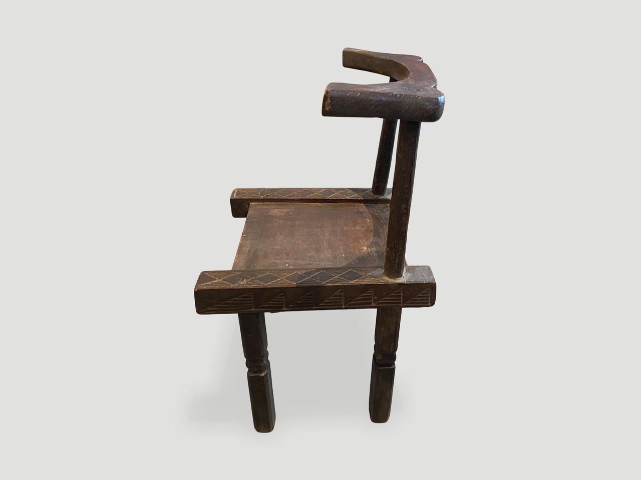 Antique African Wooden Chair or Side Table For Sale 1