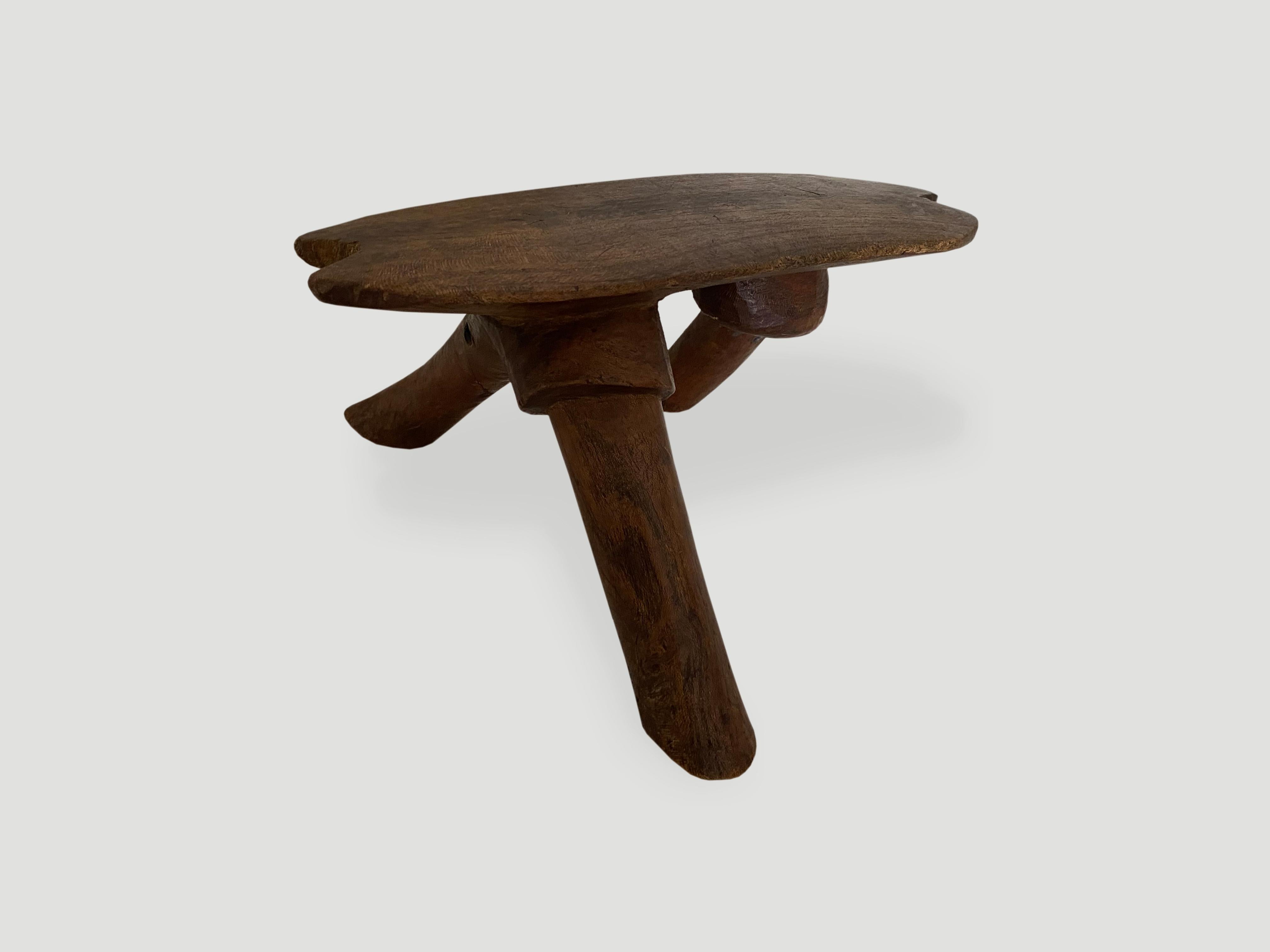 Early 20th Century Andrianna Shamaris Antique African Wooden Head Rest or Stool For Sale
