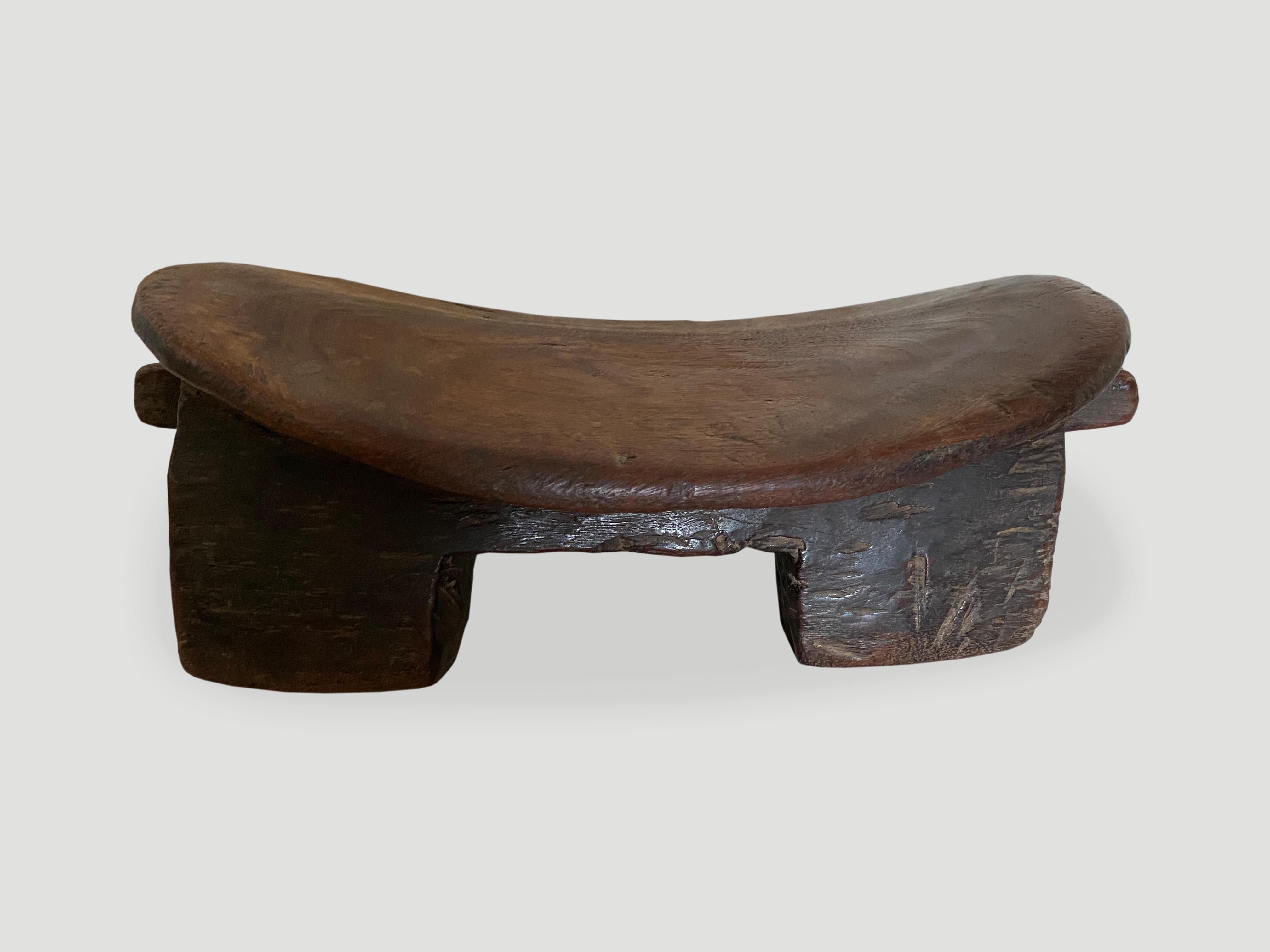 Andrianna Shamaris Antique African Wooden Stool In Excellent Condition For Sale In New York, NY