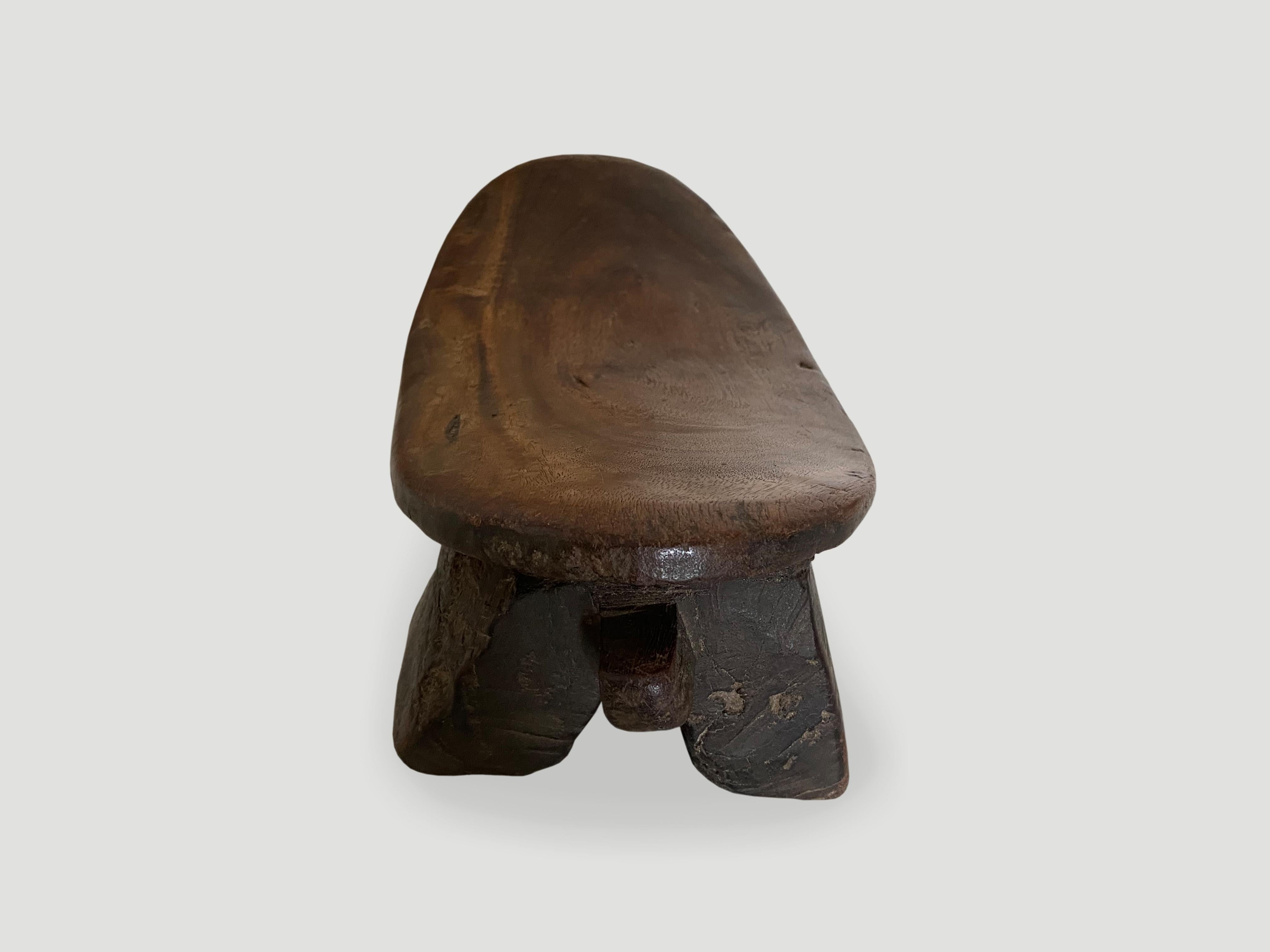 Andrianna Shamaris Antique African Wooden Stool For Sale 1