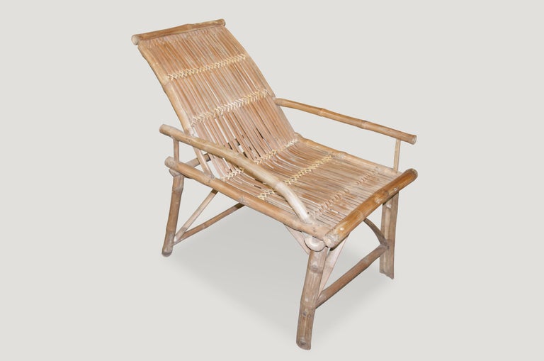 Beautiful old bamboo handmade into this Primitive chair. Did you know that in Indonesia bamboo is also used as scaffolding due to the strength?

This bamboo chair was sourced in the spirit of wabi-sabi, a Japanese philosophy that beauty can be