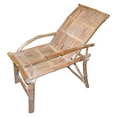 Silla Antigua de Madera de Bambú