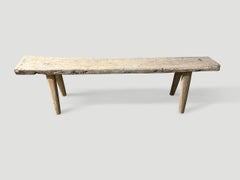Andrianna Shamaris Bleached Teak Wood Bench