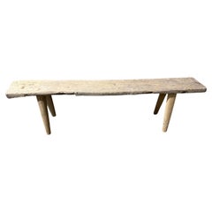 Banc ancien en bois de teck blanchi Andrianna Shamaris