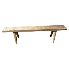 Banc ancien en bois de teck blanchi Andrianna Shamaris