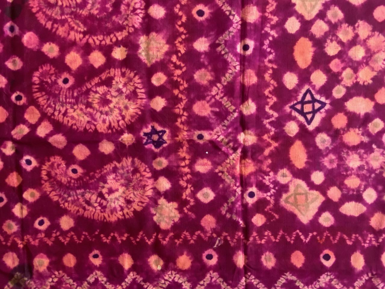 Andrianna Shamaris Antique Burnt Orange and Purple Silk Textile 3