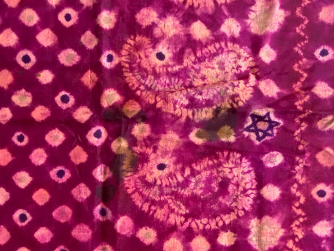 Andrianna Shamaris Antique Burnt Orange and Purple Silk Textile 4