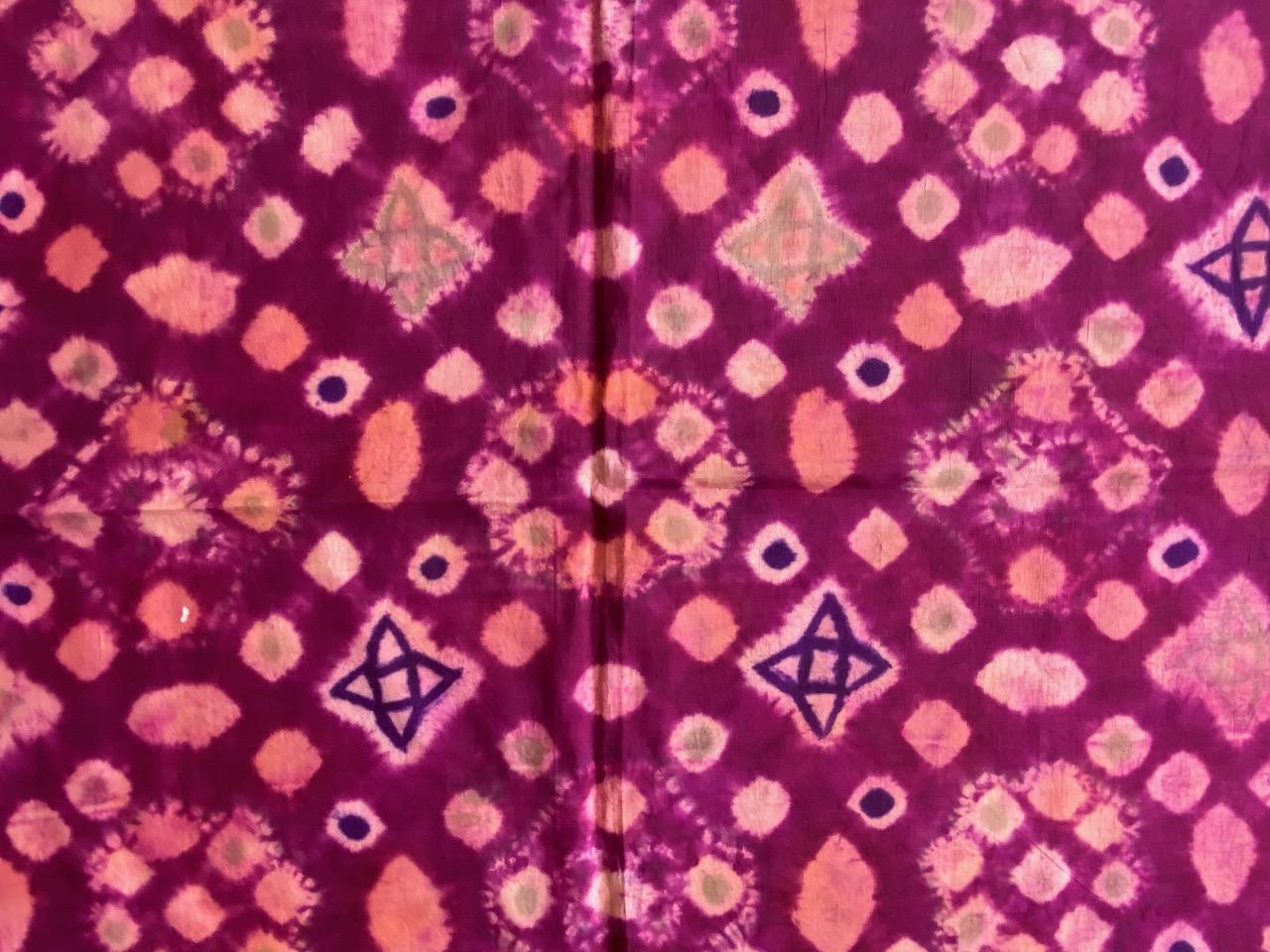 Andrianna Shamaris Antique Burnt Orange and Purple Silk Textile 5