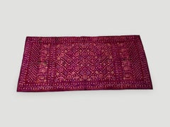 Andrianna Shamaris Antique Burnt Orange and Purple Silk Textile