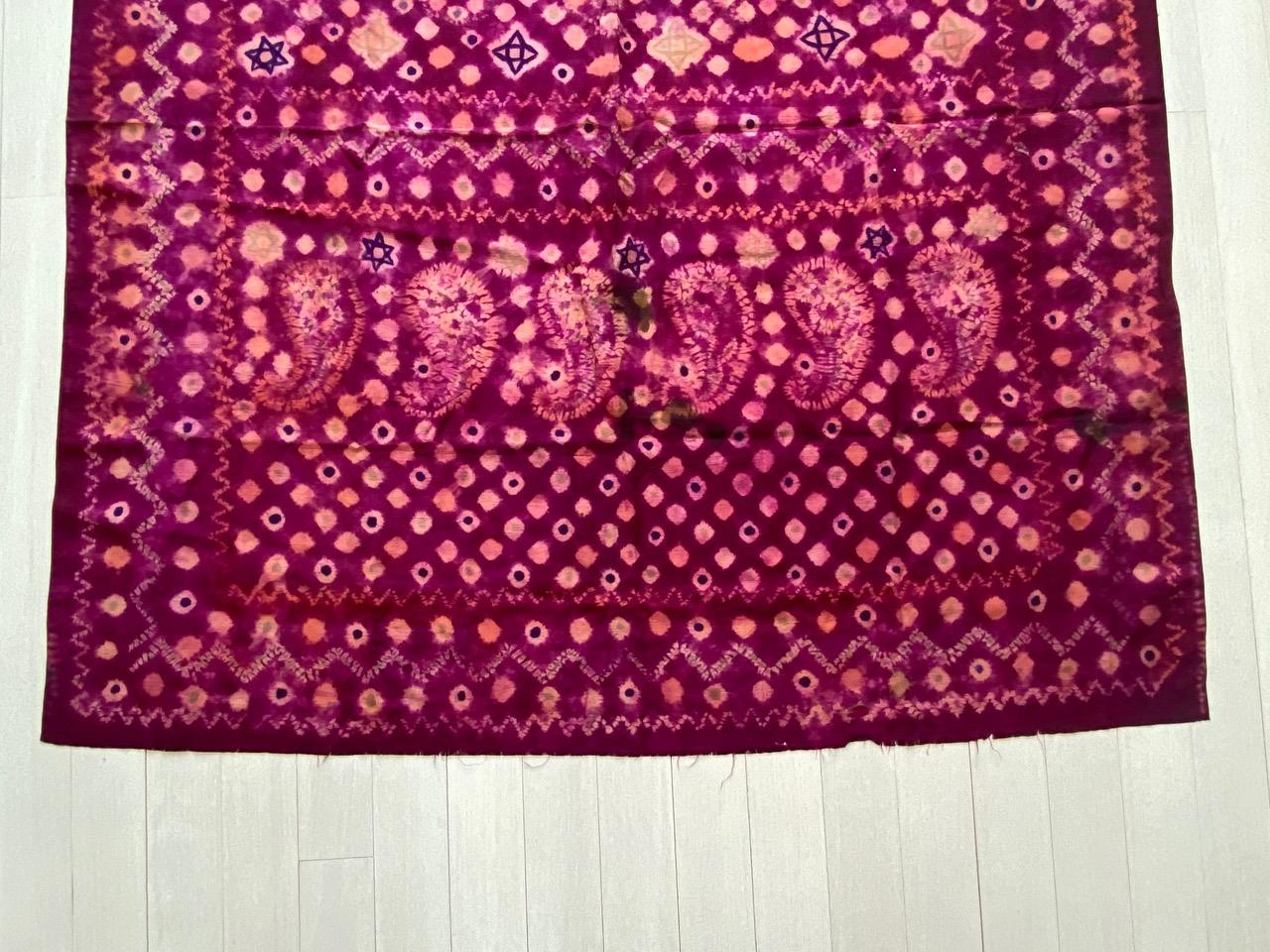 Tribal Andrianna Shamaris Antique Burnt Orange and Purple Silk Textile