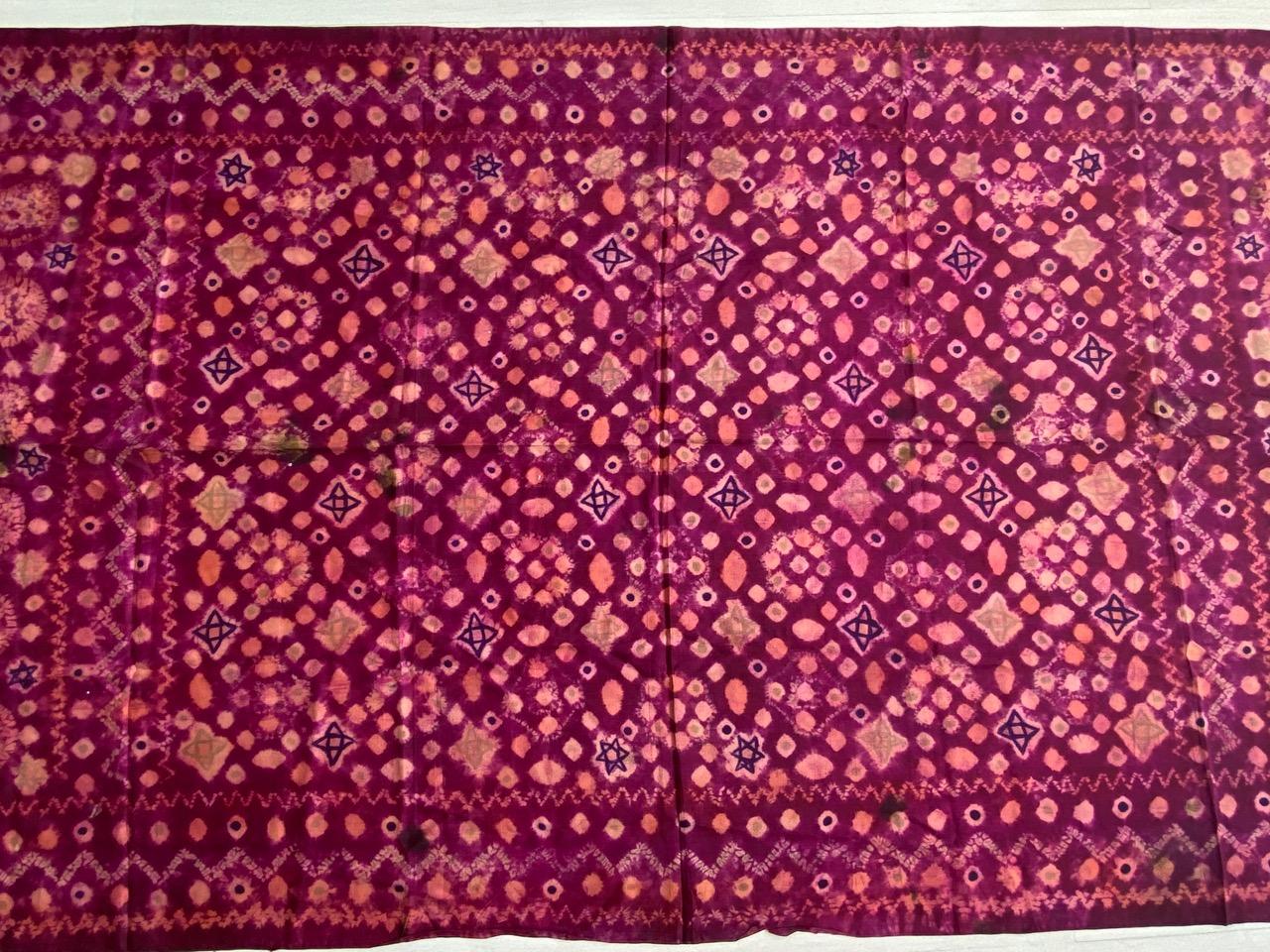Hand-Crafted Andrianna Shamaris Antique Burnt Orange and Purple Silk Textile