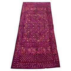 Andrianna Shamaris Antique Burnt Orange and Purple Silk Textile