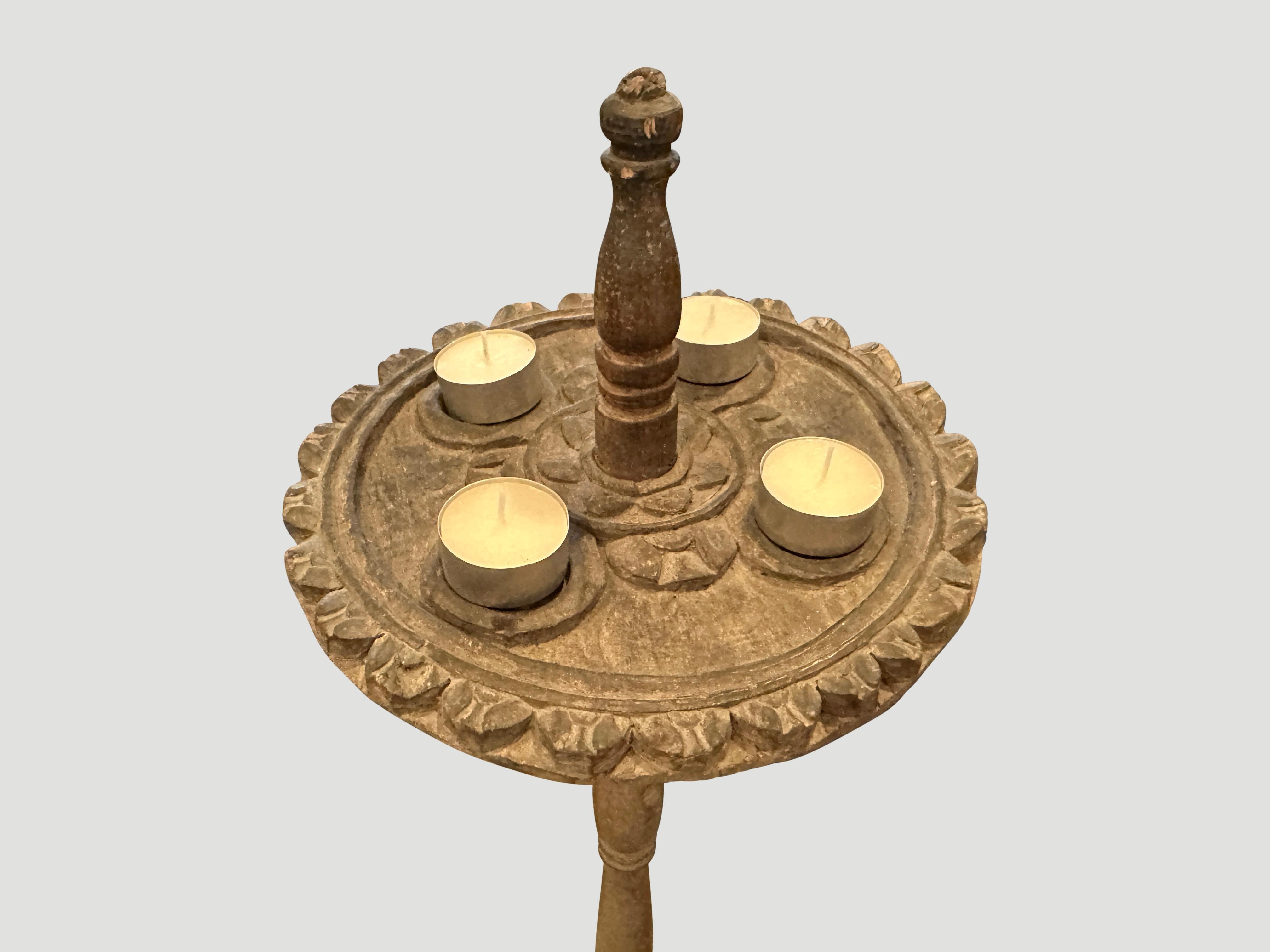 Primitive Andrianna Shamaris Antique Candle Holder For Sale