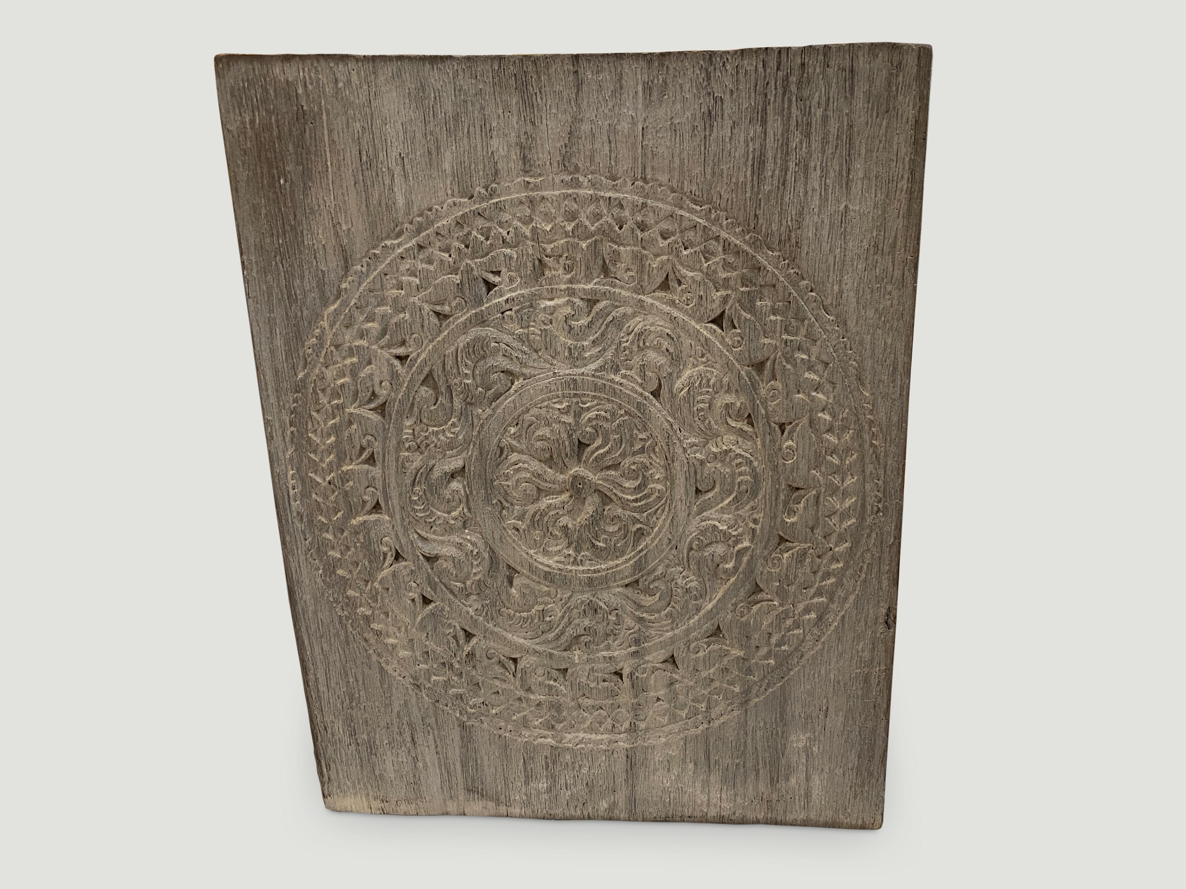 Andrianna Shamaris Antique Carved Teak Wood Panel In Excellent Condition For Sale In New York, NY