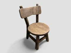Antique Chair or Side Table, Reclaimed Wood, 1950