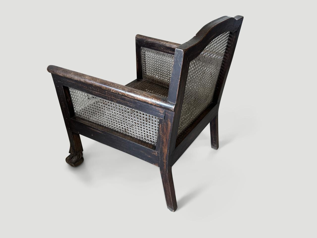 Andrianna Shamaris Antique Colonial Low Chair In Excellent Condition For Sale In New York, NY
